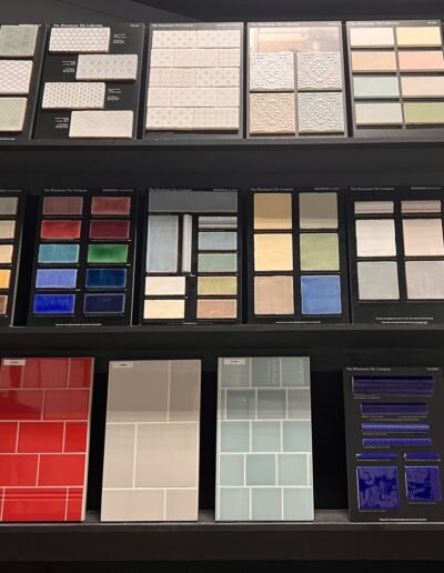 Wall of glass and ceramic accent tile in many colors at Evansville Tile Distributors