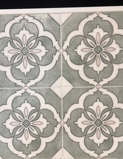 Green and white patterned decorative floor tile in Evansville IN